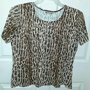 NOTATIONS Women's Short Sleeves, Round Neck, Anima